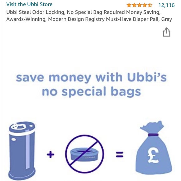 Brand new Ubbi Steel Odor Locking Diaper 4 colors choices - Picture 10 of 17